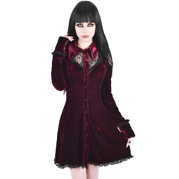 Killstar Dresses & Skirts - KILLSTAR Dead Silent Dress Size M in Wine
